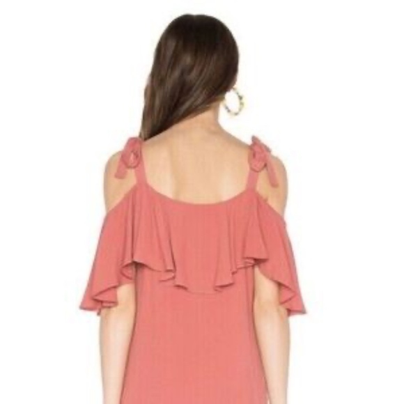 Misa Los Angeles Marina Cold Shoulder Ruffle Top XS - Picture 2 of 8